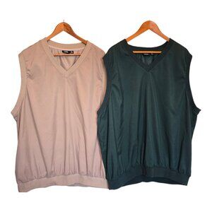 Bundle of 2 Men's Microfiber Water Repellent Golf Vests sz 3XL